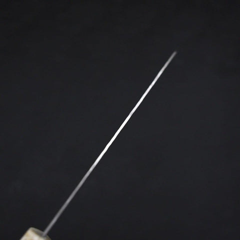 Santoku White Steel #1 Stainless Clad Tsuchime Ocean White Blue Handle 165mm-[Musashi]-[Japanese-Kitchen-Knives]