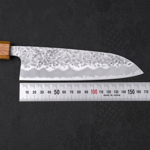 Santoku White Steel #1 Tsuchime Yaki Urushi Handle 165mm-[Musashi]-[Japanese-Kitchen-Knives]