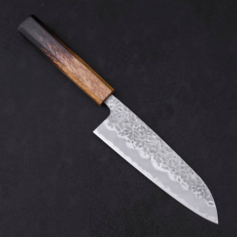 Santoku White Steel #1 Tsuchime Yaki Urushi Handle 165mm-[Musashi]-[Japanese-Kitchen-Knives]