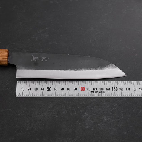Santoku White Steel #2 Kurouchi Yaki Urushi Handle 165mm-[Musashi]-[Japanese-Kitchen-Knives]