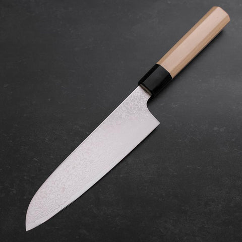 Santoku ZA-18 Damascus Buffalo Magnolia Handle 180mm-[Musashi]-[Japanese-Kitchen-Knives]