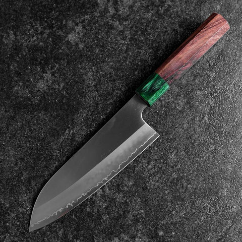 Santoku ZDP-189 Polished Green Shitan Handle 165mm (6.5”)-[Musashi]-[Japanese-Kitchen-Knives]