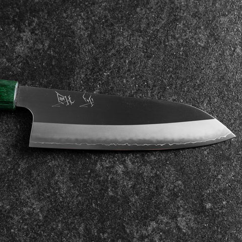 Santoku ZDP-189 Polished Green Shitan Handle 165mm (6.5”)-[Musashi]-[Japanese-Kitchen-Knives]