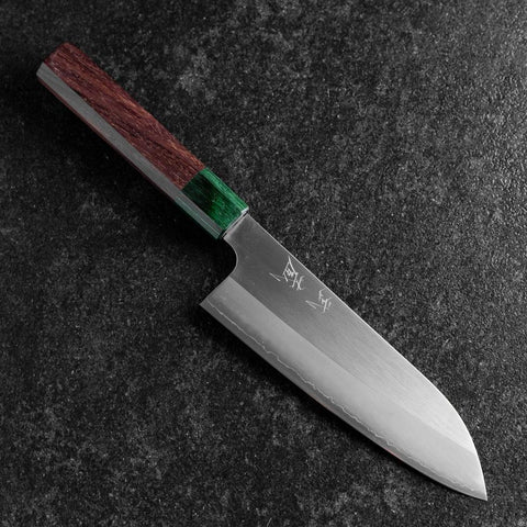 Santoku ZDP-189 Polished Green Shitan Handle 165mm (6.5”)-[Musashi]-[Japanese-Kitchen-Knives]
