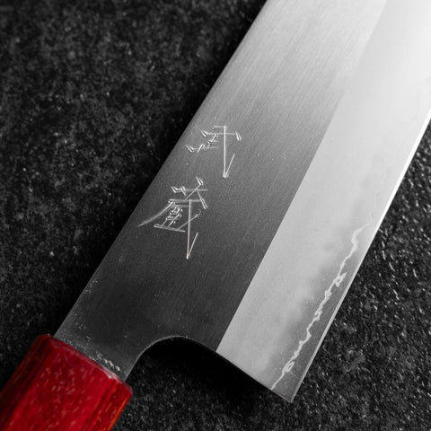 Santoku ZDP-189 Polished Red Shitan Handle 165mm-[Musashi]-[Japanese-Kitchen-Knives]