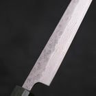 Sujihiki AUS-10 Nashiji Damascus Green Urushi Handle 240mm (9.4”)-[Musashi]-[Japanese-Kitchen-Knives]