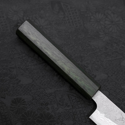 Sujihiki AUS-10 Nashiji Damascus Green Urushi Handle 240mm (9.4”)-[Musashi]-[Japanese-Kitchen-Knives]