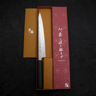 Sujihiki AUS-10 Nashiji Damascus Green Urushi Handle 240mm (9.4”)-[Musashi]-[Japanese-Kitchen-Knives]