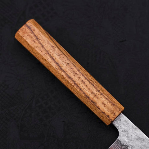 Sujihiki AUS-10 Nashiji Damascus Oak Handle 240mm (9.4”)-[Musashi]-[Japanese-Kitchen-Knives]