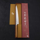 Sujihiki AUS-10 Nashiji Damascus Oak Handle 240mm (9.4”)-[Musashi]-[Japanese-Kitchen-Knives]