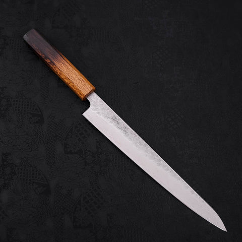 Sujihiki AUS-10 Nashiji Damascus Yaki Urushi Handle 240mm-[Musashi]-[Japanese-Kitchen-Knives]