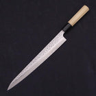 Sujihiki AUS-10 Tsuchime Damascus Buffalo Magnolia Handle 270mm-[Musashi]-[Japanese-Kitchen-Knives]