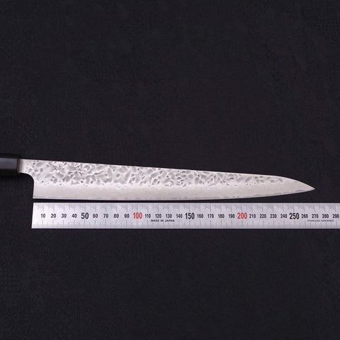 Sujihiki AUS-10 Tsuchime Damascus Buffalo Magnolia Handle 270mm-[Musashi]-[Japanese-Kitchen-Knives]