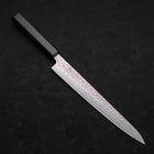 Sujihiki AUS-10 Tsuchime Damascus Dark Blue Urushi Handle 240mm-[Musashi]-[Japanese-Kitchen-Knives]