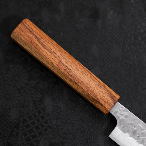 Sujihiki AUS-10 Tsuchime Damascus Oak Handle 240mm-[Musashi]-[Japanese-Kitchen-Knives]