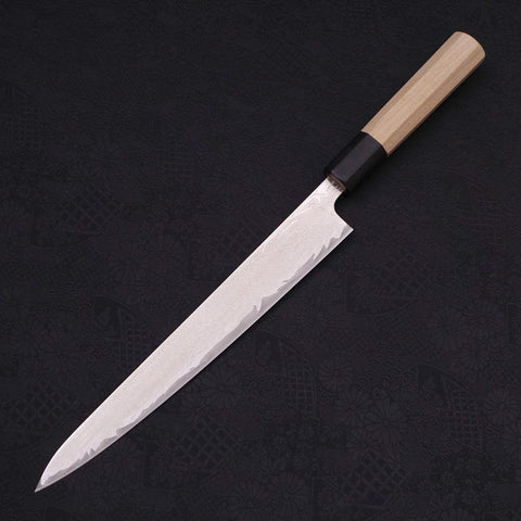 Sujihiki AUS-10 Wave Damascus Buffalo Magnolia Handle 240mm-[Musashi]-[Japanese-Kitchen-Knives]