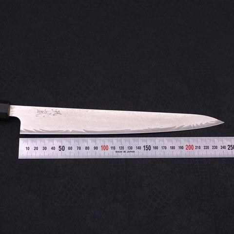 Sujihiki AUS-10 Wave Damascus Buffalo Magnolia Handle 240mm-[Musashi]-[Japanese-Kitchen-Knives]