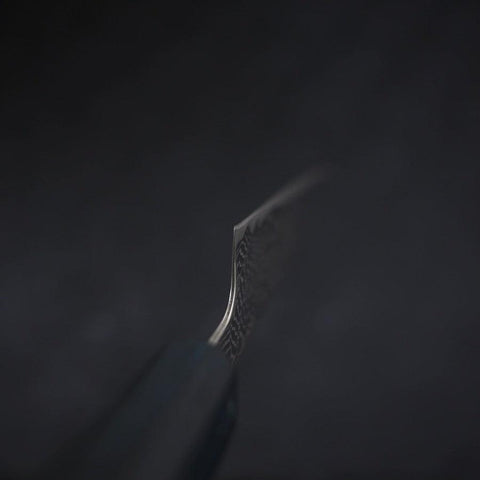 Sujihiki AUS-10 Wave Damascus Dark-Blue Urushi Handle 240mm-[Musashi]-[Japanese-Kitchen-Knives]