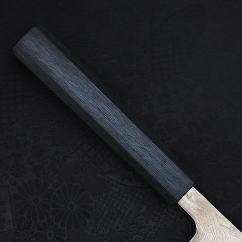 Sujihiki AUS-10 Wave Damascus Dark-Blue Urushi Handle 240mm-[Musashi]-[Japanese-Kitchen-Knives]