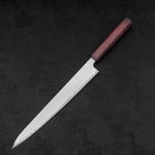 Sujihiki AUS-10 Wave Damascus Purple Urushi Handle 240mm-[Musashi]-[Japanese-Kitchen-Knives]