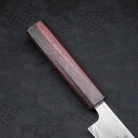Sujihiki AUS-10 Wave Damascus Purple Urushi Handle 240mm-[Musashi]-[Japanese-Kitchen-Knives]