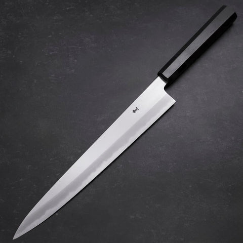 Sujihiki Blue Steel #1 Kasumi Buffalo Ebony Handle 270mm-[Musashi]-[Japanese-Kitchen-Knives]