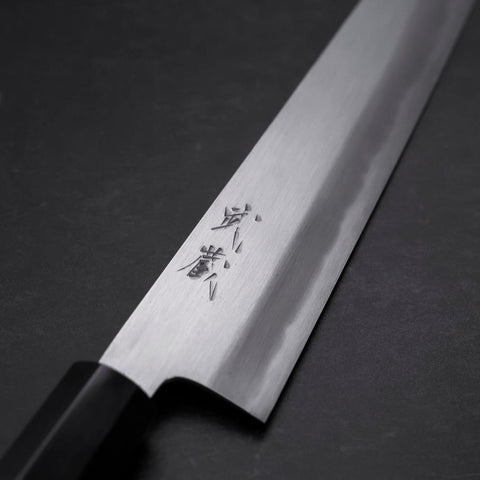 Sujihiki Blue Steel #1 Kasumi Buffalo Ebony Handle 270mm-[Musashi]-[Japanese-Kitchen-Knives]