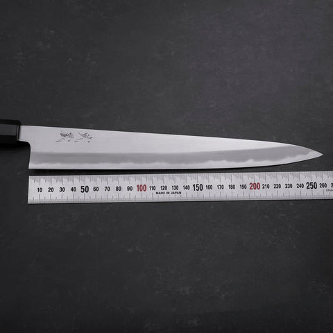 Sujihiki Blue Steel #1 Kasumi Buffalo Ebony Handle 270mm-[Musashi]-[Japanese-Kitchen-Knives]