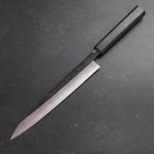 Sujihiki Blue Steel #2 Kurouchi Dark Blue Urushi Handle 210mm-[Musashi]-[Japanese-Kitchen-Knives]