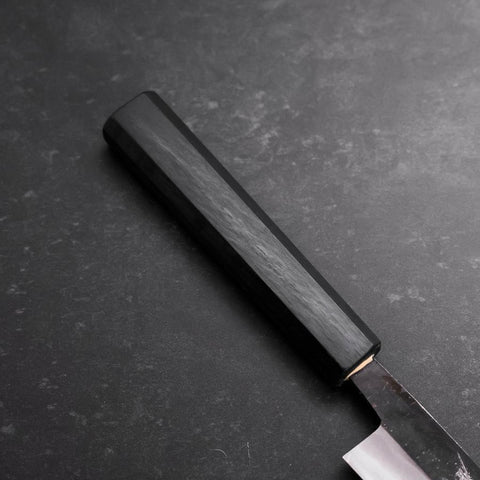 Sujihiki Blue Steel #2 Kurouchi Dark Blue Urushi Handle 210mm-[Musashi]-[Japanese-Kitchen-Knives]