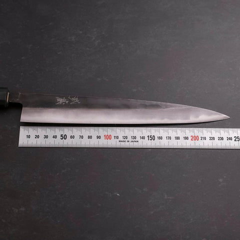 Sujihiki Blue Steel #2 Kurouchi Dark Blue Urushi Handle 240mm-[Musashi]-[Japanese-Kitchen-Knives]