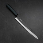 Sujihiki Blue Steel #2 Kurouchi Dark Blue Urushi Handle 240mm-[Musashi]-[Japanese-Kitchen-Knives]
