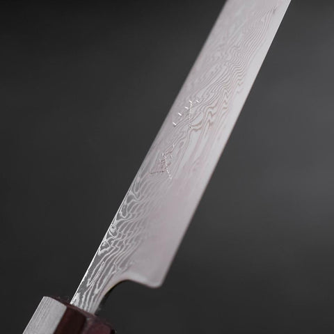 Sujihiki SLD Damascus Purple Urushi Handle 240mm-[Musashi]-[Japanese-Kitchen-Knives]