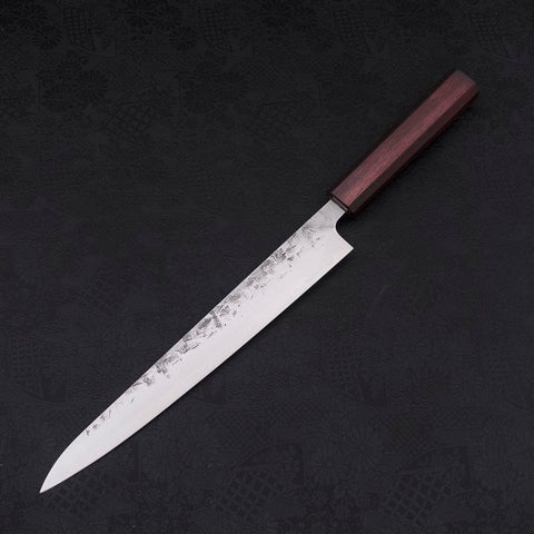 Sujihiki SLD Nashiji Washi Purple Urushi Handle 240mm-[Musashi]-[Japanese-Kitchen-Knives]
