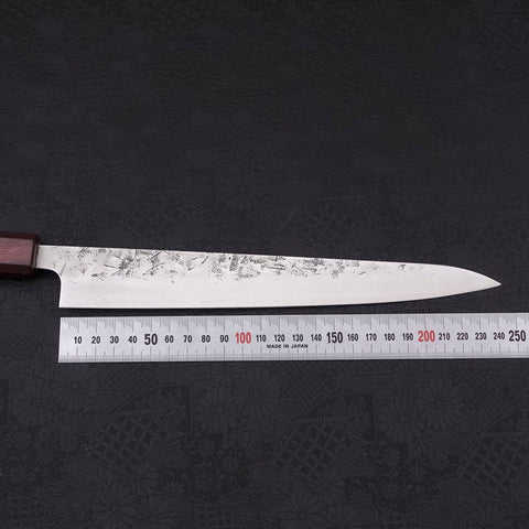 Sujihiki SLD Nashiji Washi Purple Urushi Handle 240mm-[Musashi]-[Japanese-Kitchen-Knives]