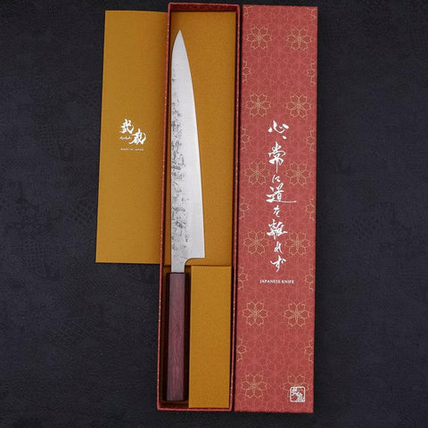 Sujihiki SLD Nashiji Washi Purple Urushi Handle 240mm-[Musashi]-[Japanese-Kitchen-Knives]