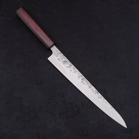 Sujihiki SLD Nashiji Washi Purple Urushi Handle 240mm-[Musashi]-[Japanese-Kitchen-Knives]