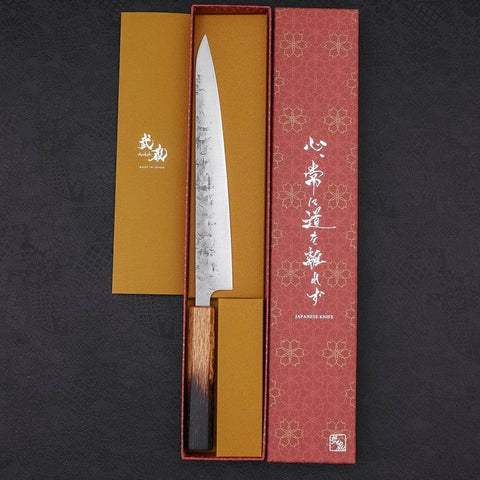 Sujihiki SLD Nashiji Washi Yaki Urushi Handle 240mm-[Musashi]-[Japanese-Kitchen-Knives]