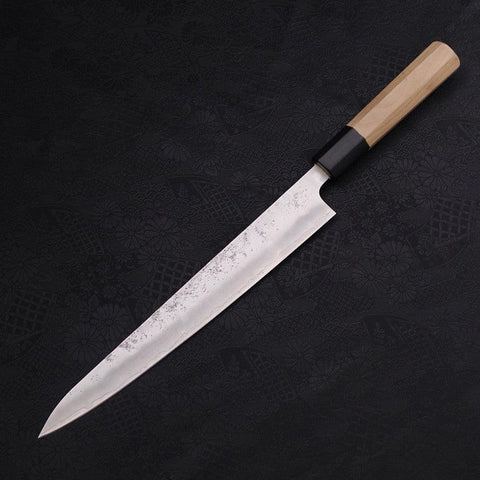 Sujihiki Silver Steel #3 Nashiji Buffalo Magnolia Handle Handle 240mm-[Musashi]-[Japanese-Kitchen-Knives]