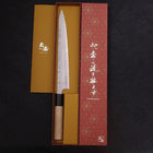 Sujihiki Silver Steel #3 Nashiji Buffalo Magnolia Handle Handle 240mm-[Musashi]-[Japanese-Kitchen-Knives]
