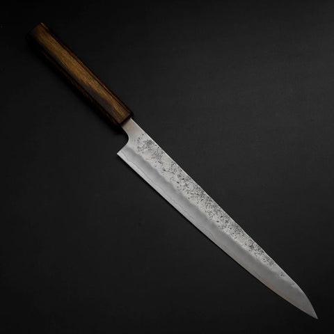 Sujihiki Silver Steel #3 Nashiji Sumi Urushi Handle 240mm (9.4”)-[Musashi]-[Japanese-Kitchen-Knives]