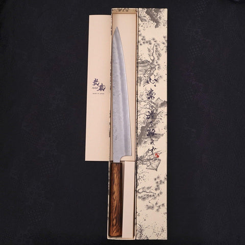 Sujihiki Silver Steel #3 Nashiji Sumi Urushi Handle 270mm-[Musashi]-[Japanese-Kitchen-Knives]