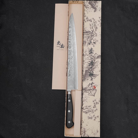 Sujihiki Silver Steel #3 Nashiji Western Handle 270mm-[Musashi]-[Japanese-Kitchen-Knives]