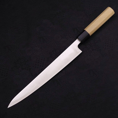 Sujihiki Silver Steel #3 Polished Buffalo Magnolia Handle Handle 240mm-[Musashi]-[Japanese-Kitchen-Knives]