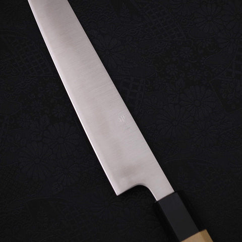 Sujihiki Silver Steel #3 Polished Buffalo Magnolia Handle Handle 240mm-[Musashi]-[Japanese-Kitchen-Knives]