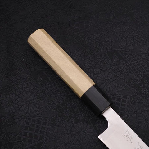 Sujihiki Silver Steel #3 Polished Buffalo Magnolia Handle Handle 240mm-[Musashi]-[Japanese-Kitchen-Knives]