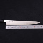 Sujihiki Silver Steel #3 Polished Buffalo Magnolia Handle Handle 240mm-[Musashi]-[Japanese-Kitchen-Knives]