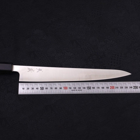 Sujihiki Silver Steel #3 Polished Buffalo Magnolia Handle Handle 240mm-[Musashi]-[Japanese-Kitchen-Knives]