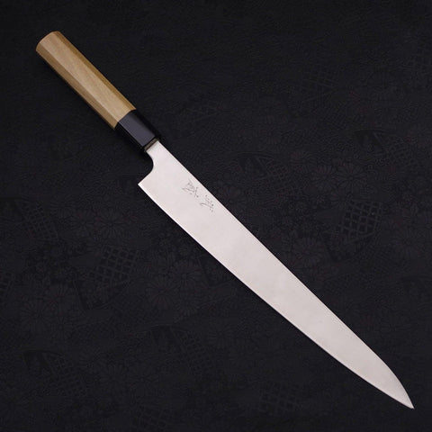 Sujihiki Silver Steel #3 Polished Buffalo Magnolia Handle Handle 270mm-[Musashi]-[Japanese-Kitchen-Knives]