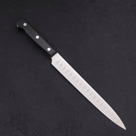 Sujihiki Silver Steel #3 Polished Western Black Handle 210mm (8.3”)-[Musashi]-[Japanese-Kitchen-Knives]